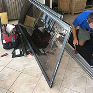 sliding glass door frame repair East Hemet